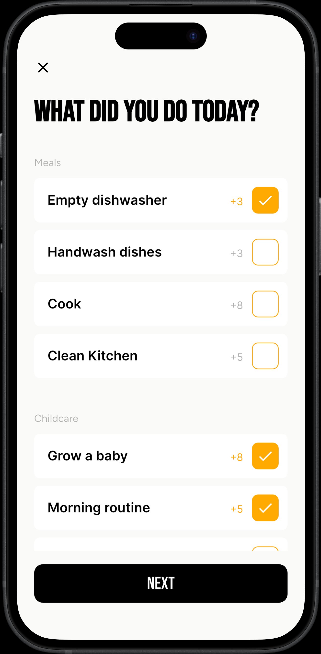 Petty check-in screen