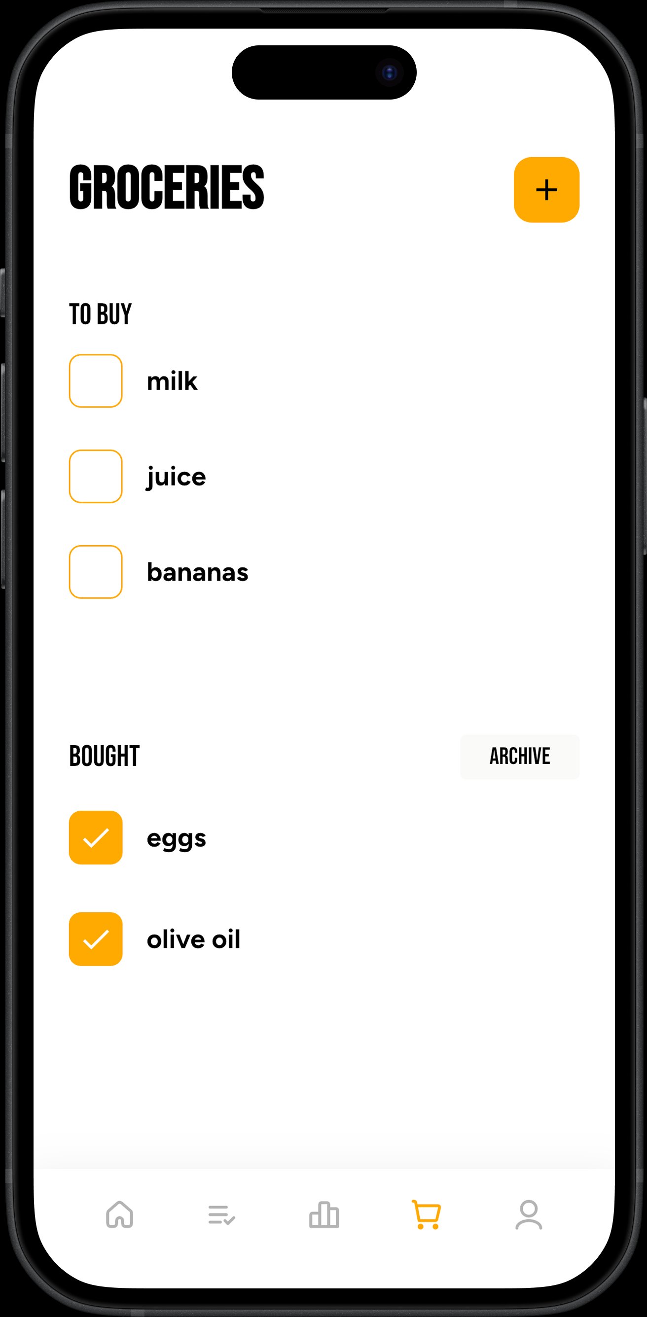 Petty groceries screen